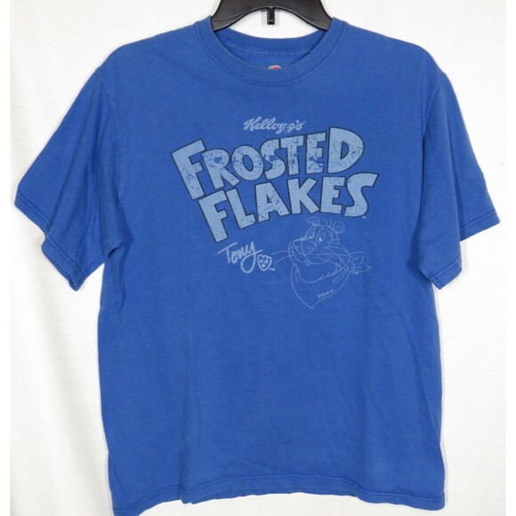 Kellogg's Frosted Flakes Tony The Tiger Blue Tee Shirt Adult Unisex Size Medium - Picture 1 of 11